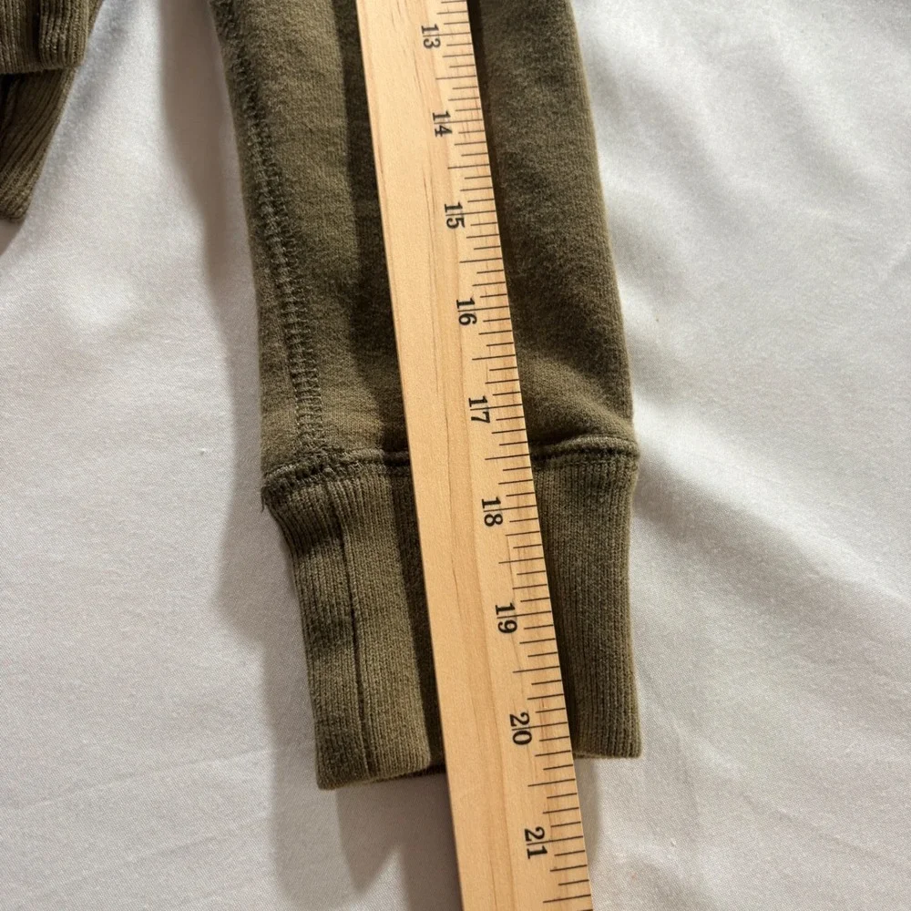 Polo Ralph Lauren Full Zip Hoodie Mens XS Olive Green Cotton Fleece Sweatshirt